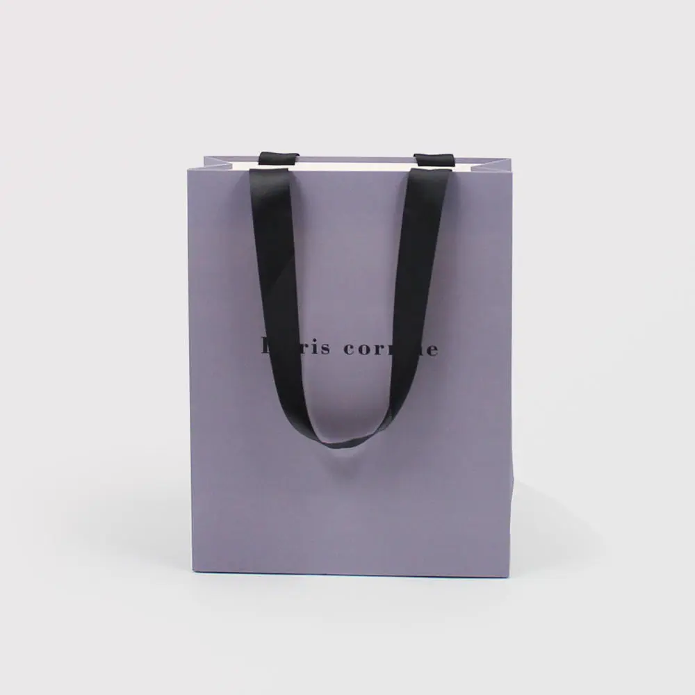 Retail Shopping Paper Bag with Ribbon (2)1r0