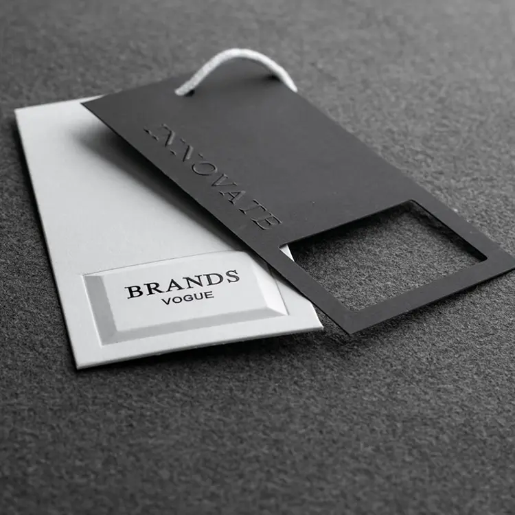 Luxury Paper Hangtags with Embossed Logo (1)58i