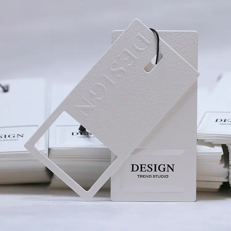 Luxury Paper Hangtags with Embossed Logo (3)3qf