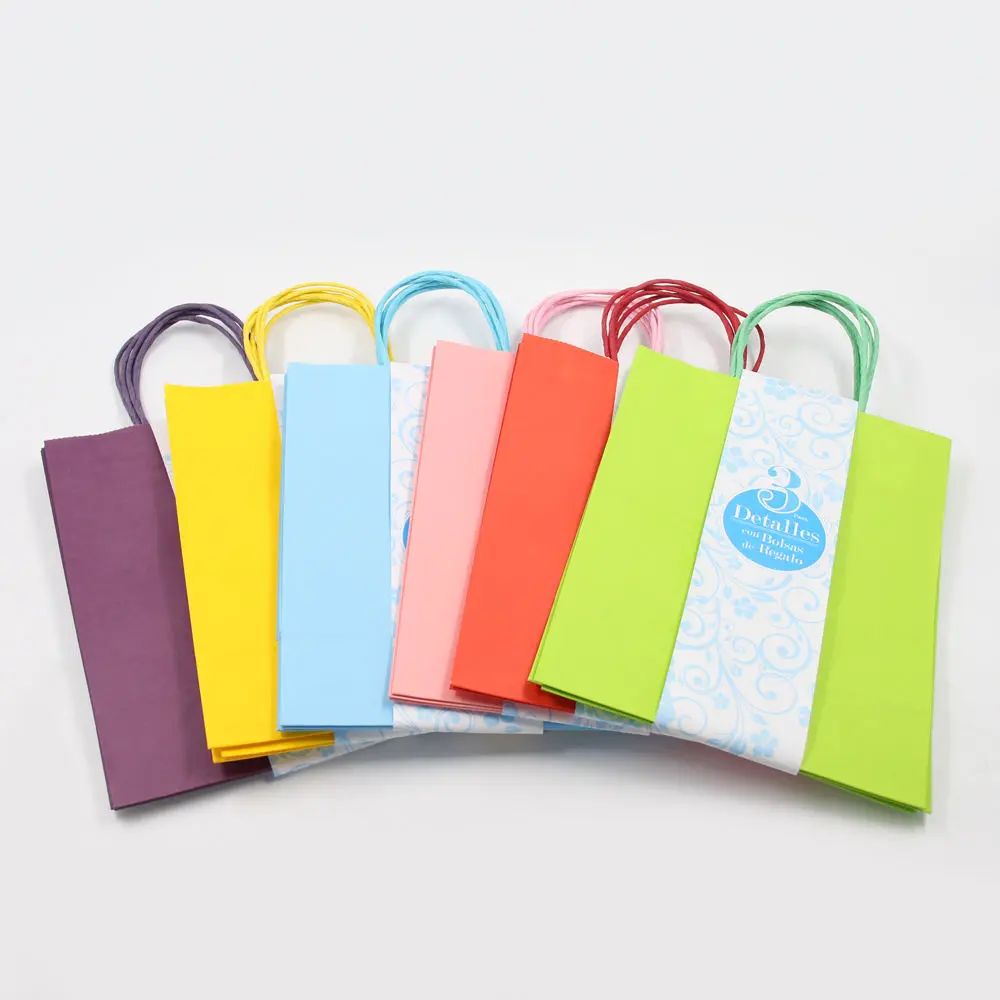 Colorful Kraft Paper Bags with Handle (1)5z8